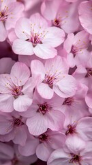 Aufkleber - blooming pink flowers create a stunning and vibrant display in spring, showcasing delicate petals an