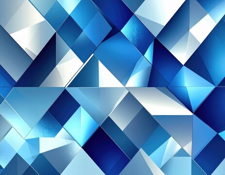 Abstract Geometric Pattern In Blue And White