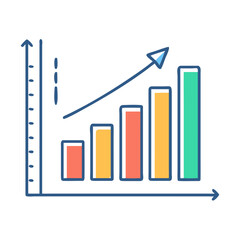 Poster - Colorful bar chart graph diagram infographic data analysis visualization report presentation growth trend