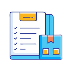 Poster - Checklist for delivery service and package tracking with shipping confirmation and order fulfillment