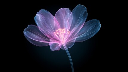 Poster - Ethereal Flower in Motion with Dramatic Lighting Effects