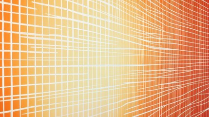 Poster - Abstract orange grid pattern with perspective and depth.