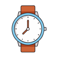 Poster - Wrist watch time illustration showing hour minute hand for fashion and accessories design needs