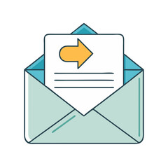 Poster - open envelope email message vector illustration communication mail document letter icon design graph