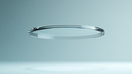Poster - Elegant Clear Glass Ring Floating in Minimalist Light Blue Studio