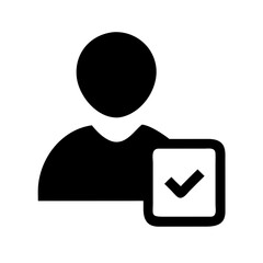 Poster - User report icon, black silhouette, for websites