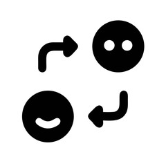Poster - Feedback icons, black, on white, for app design