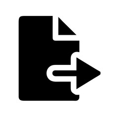 Aufkleber - Sending file icon, black, isolated, for digital projects