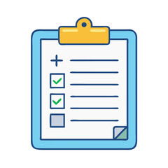 Poster - Clipboard checklist task management to do list survey form with checkmarks and plus sign icon