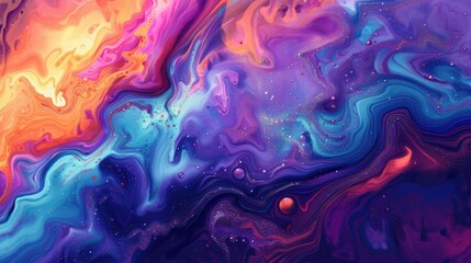Poster - The picture of the colourful water colour painting that use oil colour mixing with the water colour, watercolor is the type of paint made from pigments suspended in the water based solution. AIG51.