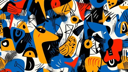Poster - Abstract Vibrant Shapes Collage: Modern Art Design