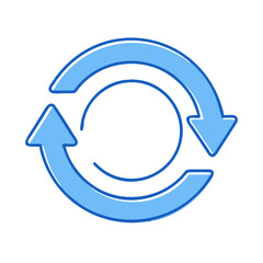 Poster - Blue arrows circle recycle refresh sync repeat rotation process loop cycle infographic design