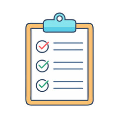Poster - Checklist clipboard task management project planning to do list survey form with checkmarks and lines