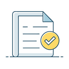 Poster - Document checklist complete icon file task list with checkmark document approved confirmation task