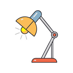 Fototapete - Illustration of a desk lamp, adjustable lamp, study lamp, reading lamp, office lamp, light fixture