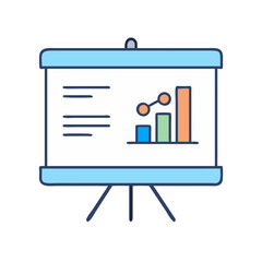 Poster - Business presentation board with graph and chart for data analysis and marketing strategy