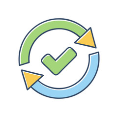 Poster - Cycle process complete icon vector illustration for business workflow optimization and automation