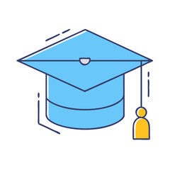 Poster - Graduation cap vector illustration for academic achievement and educational success design