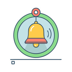 Poster - Bell notification alert reminder alarm icon vector graphic illustration design element symbol sign 90