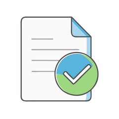 Poster - Approved document checklist icon vector illustration for business and project management