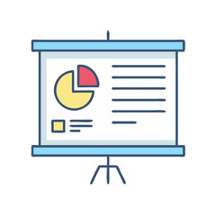 Poster - Presentation board with pie chart and data for business meeting and strategy planning session