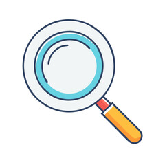 Poster - Illustration of a magnifying glass search tool for finding information and data analysis online
