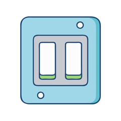 Poster - Illustration of double light switch electrical fixture home automation and power control device