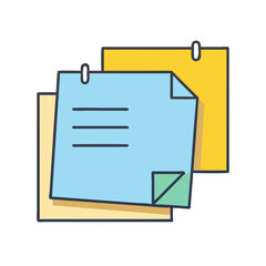Poster - Sticky notes vector illustration for reminders and organization in office and personal tasks
