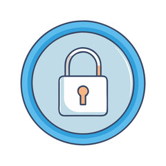 Poster - secure access control padlock icon for data protection and privacy concept illustration