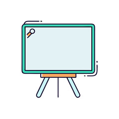 Poster - Illustration of a whiteboard on a stand for presentations teaching and brainstorming sessions