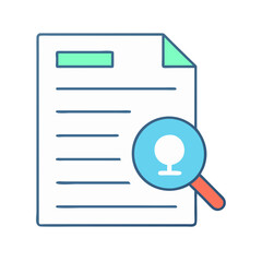Poster - Document search analysis find research magnifying glass examine investigate information data file paper