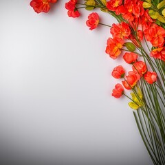 Poster - Colorful bunch of fresh flowers on a clean white background for use in various creative projects