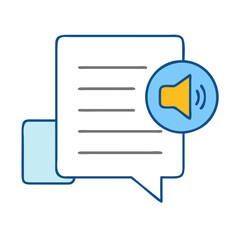 Poster - Audio message notification icon vector design for social media and communication app interface