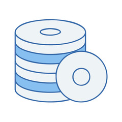 Poster - Illustration of data storage disks stack for database server backup and cloud computing