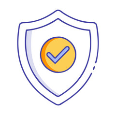 Poster - security shield with check mark icon for data protection and verified safety concept design
