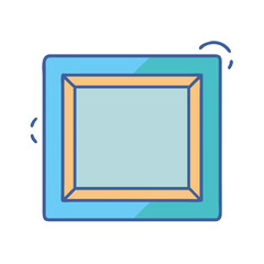 Poster - download high quality blue and orange picture frame vector art illustration graphic design image