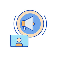 Aufkleber - Megaphone marketing promotion announcement social media reach campaign vector graphic design