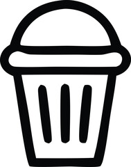 Poster - This is a black trash bin icon, a simple vector symbol for delete or garbage, often isolated for web use