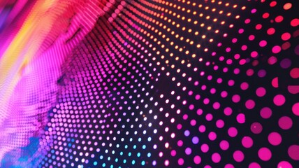 Poster - Abstract picture of neon light particle with digital technology style design connecting become dynamic of electric wave movement represent about flowing of data or structure of network system. AIG53.