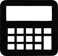 Poster - Black smartphone with a blank square design on its screen is a vector illustration, isolated as a black icon symbol