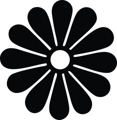 Poster - Abstract floral design with black and white flower illustration on a decorative pattern suggests spring nature art