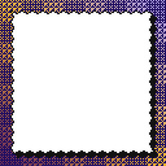 Poster - Shining Foil Gradient Background with White Empty Frame Template, Pixel Art Style