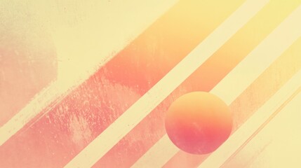Poster - Abstract pastel background with sphere and diagonal lines.