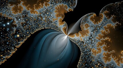 Poster - A large white object in space surrounded by intricate cosmic patterns of dust and light