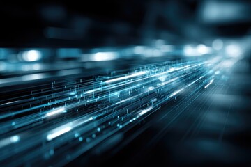Poster - Abstract digital pathway.  Moving data stream