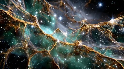 Poster - Luminous nebula with stars in the background creating a stunning cosmic scene in the universe