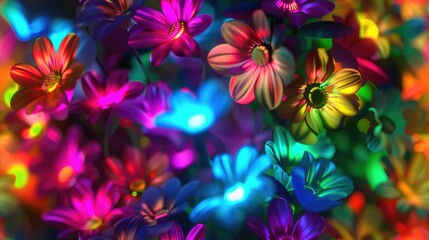 Poster - Colorful intertwined strands forming a complex pattern. Background image of multi colored with neon color wavy lines. Digital art for vibrant and abstract design. Dynamic texture concept. AIG51.