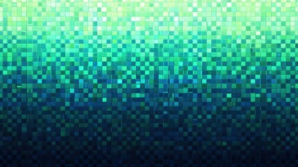 Poster - Abstract teal green mosaic pixel pattern background.