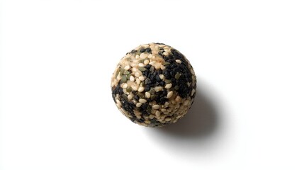 Poster - A poppy seed roll sits alone on a white background, showcasing its golden crust and intricate texture, ready for culinary inspiration or branding applications