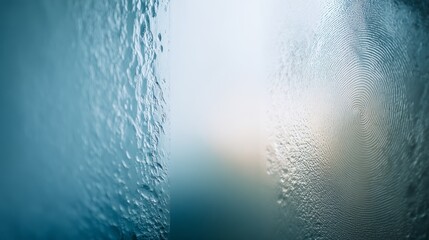 Leinwandbilder - Close-up view of a detailed fingerprint on a glass surface showcases its intricate patterns illuminated by soft light, creating dynamic textures and copy space